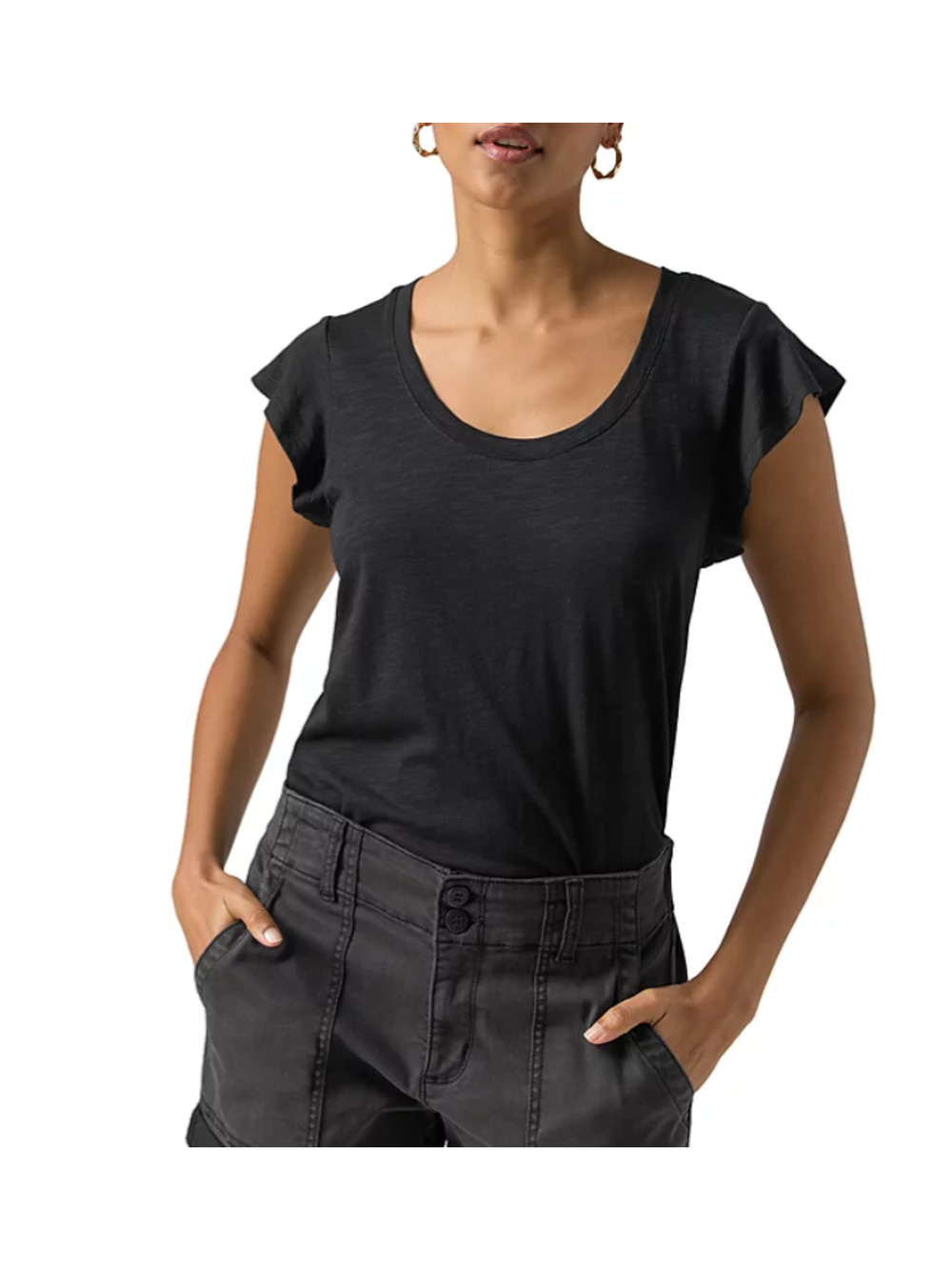 SANCTUARY TOP WOMENS SIZE XLARGE WEST SIDE TEE SHIRT BLACK NEW